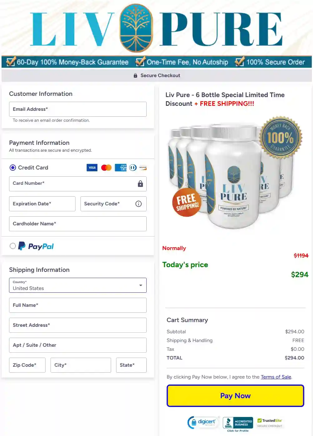 livpure buy page